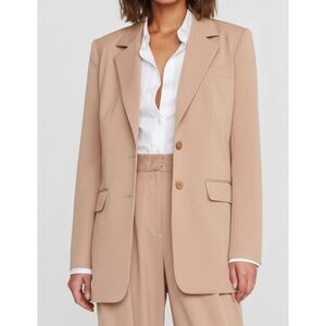 STAUD City Single-Breasted Blazer, Camel, XS